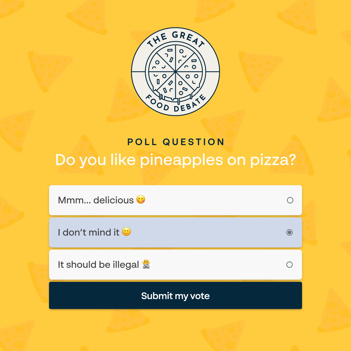 Simple online poll maker created with Paperform.